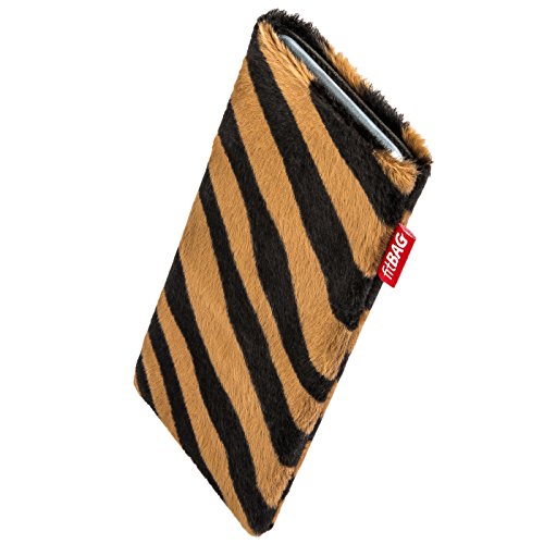 fitBAG Bonga Tiger Custom Tailored Sleeve for Sony Ericsson Xperia Pureness. Fine Imitation Fur Pouch with Integrated Microfibre Lining for Display Cleaning
