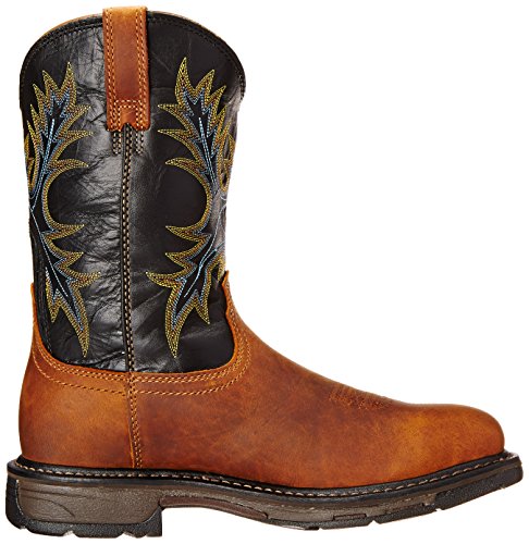 Ariat Men's Workhog Wide Square Toe H2O Steel Toe Work Boot, Aged Bark/Black, 10.5 D US