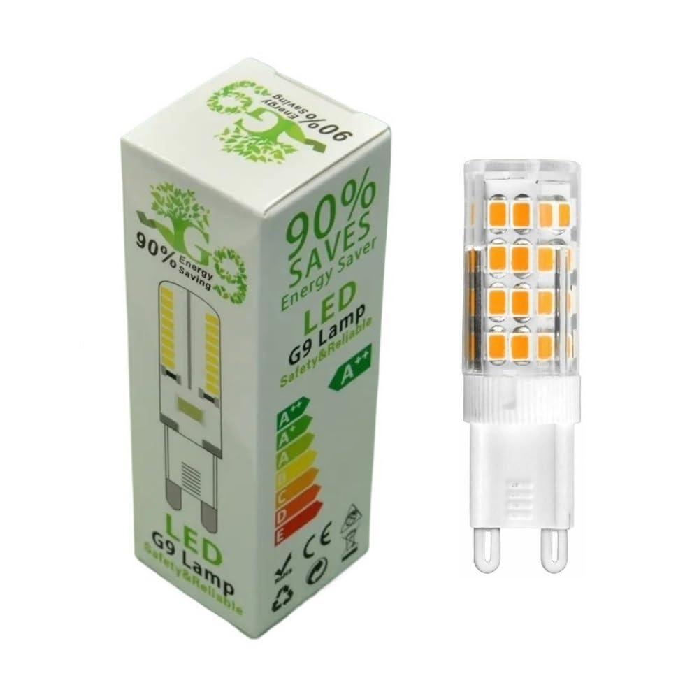 1fortunate Lights, Paquete de 20, Bombilla LED de maíz de cerámica AC220V G9 3W/5W/7W luz Frontal de Espejo luz de Pared Fuente de luz de Cristal(Cool White,7W)