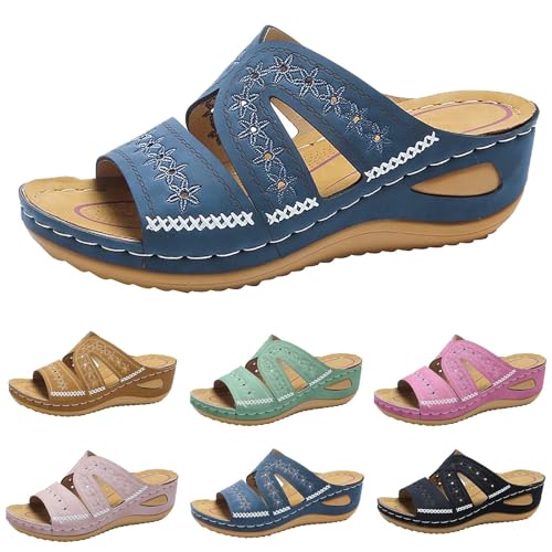 Orthopedic Wedge Sandals for Women 2025 Comfortable Dressy Summer Open Toe Platform Sandals Casual Slip on Beach Flats Outdoor flip flops Shoes4