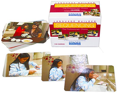 Stages Learning Materials Language Builder Sequencing Flash Cards Photo Action and Self-Help Skills Sequence Cards for Autism Education and ABA Therapy