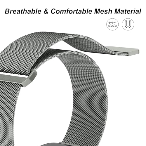 Image of Meliya Metal Straps Compatible for Apple Watch Strap 38mm 40mm 41mm 42mm 44mm 45mm 46mm 49mm Women Men, Adjustable Mesh Loop Magnetic Milanese Band for iWatch Series 10 9 8 7 6 5 4 3 2 1 SE