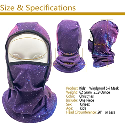 Image of Kids Balaclava Ski Mask Windproof Fleece Neck Warmer Gaiter Winter Face Warmer for Cold Weather Boys Girls