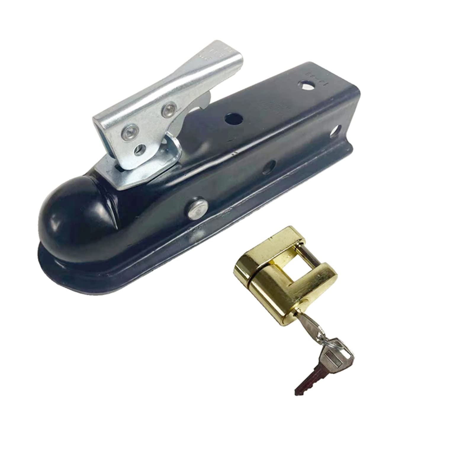 Anhängerkupplung, Trailer 2 "x 2" 3500lbs Anhängerkuppler Hitch Ball Kopplung gerade Zunge Rv. Teile Camper Caravan Zubehör(Gris)