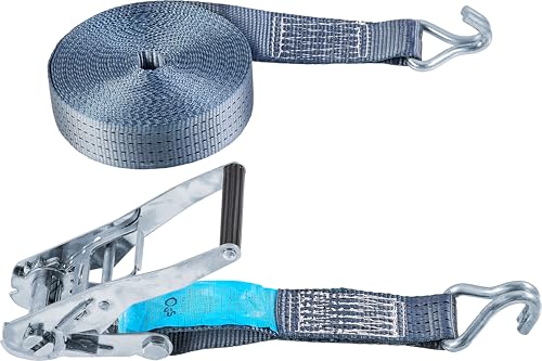 Connex Zurrgurt - Zweiteilig - 12 m x 50 mm - 4000 kg maximale Belastbarkeit - Mit Spannratsche & Spitzhaken - Aus Polyester / Spanngurt / Ladungssicherung / Ratschengurt / B34413