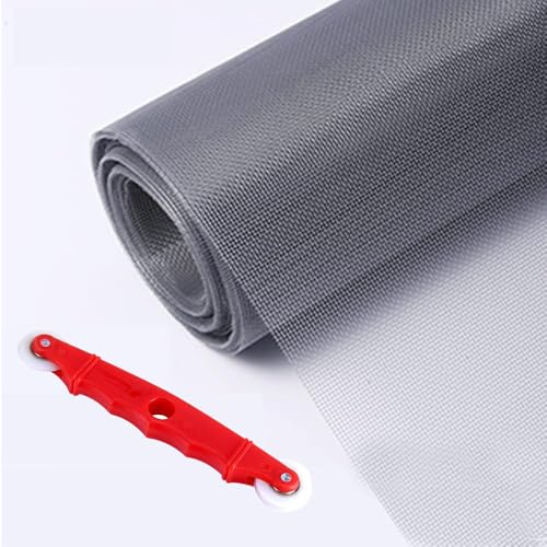 SKYPRO Window Screen Replacement - DIY Custom Adjustable Nylon Screen Mesh - Screen Roll for Windows Doors and Patio Screen with 1 Implementation Tool (39.37