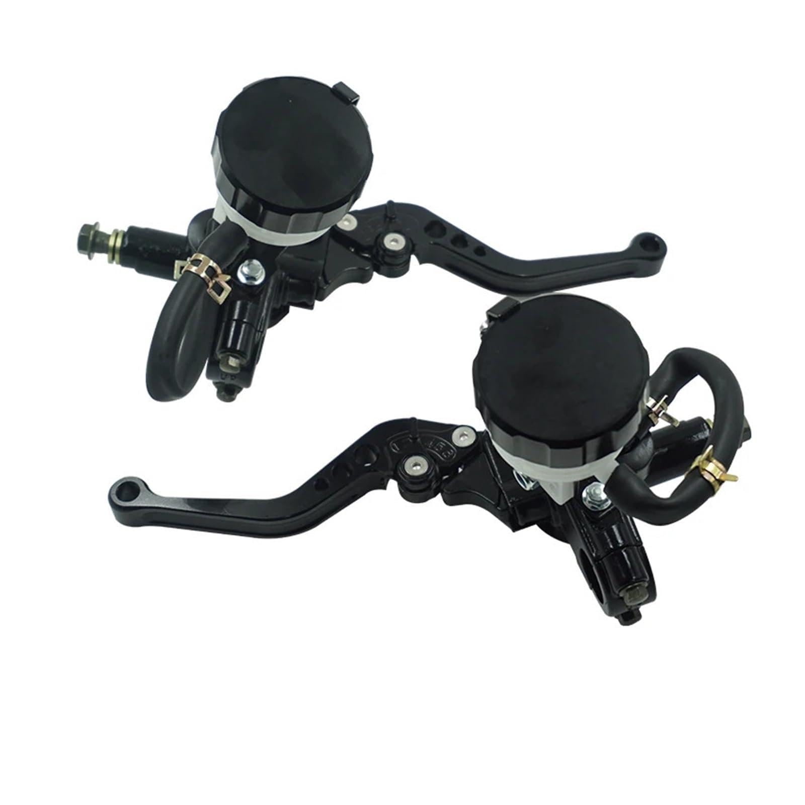 Hiverni Motorcycle Brake Lever Motorcycle Hydraulic Clutch Brake Pump Master Cylinder CNC Lever Handle(Black)