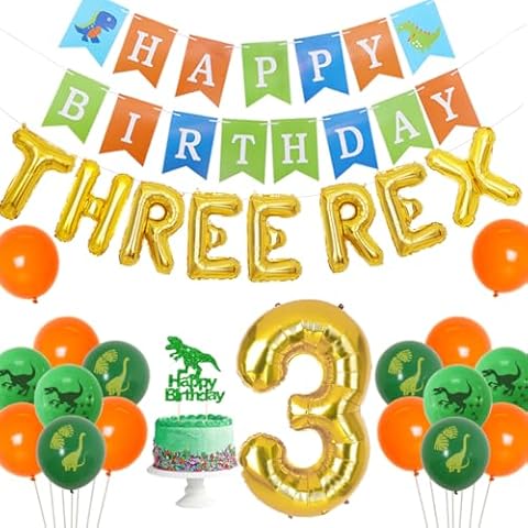 Kreatwow Dinosaur 3rd Birthday Decorations Cover