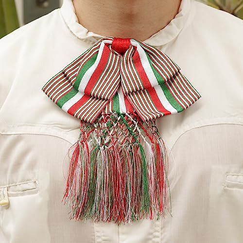Image of Large Mexican Charro Bow Tie - Mariachi Style With Elastic Band and 100% Handmade Tip