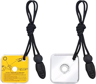 2 Stück Signalspiegel, Überlebensspiegel mit Pfeife, Notfall Reflektierender Spiegel, Signalspiegel Survival, Rettung Überleben, Reflektierender Spiegel für Wandern, Camping