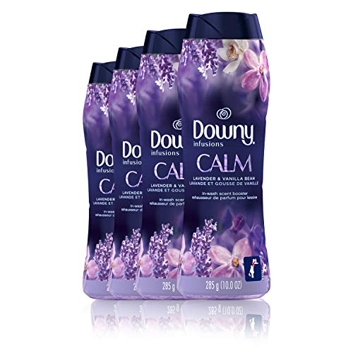 Downy Infusions in-Wash Scent Booster Beads, Calm, Lavender & Vanilla Bean, 10 Ounce, 4 Count