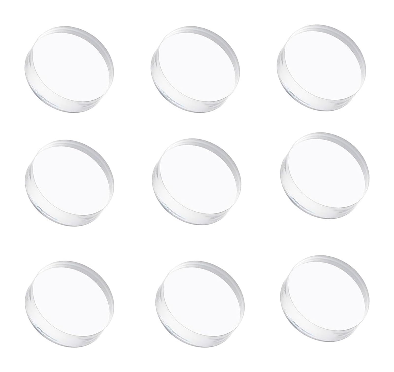 LQZAXSRDR Clear Acrylic Display Block, Acrylic Clear Polished Cylinder Display Blocks Diameter 5cm Height 1-2cm 4/6/9 Pieces(Height 2cm,9 Pieces Set)