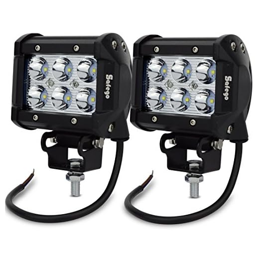 Safego C18W BH SP 2 2X 18W Led Luz de Trabajo 6 Led Lámpara Trabajo Bar Foco Proyector Iluminacion Conducción Led Faros Coche Luz Auto Moto Camión Campo A Través del Carro Barco Minería Vehículos Spot