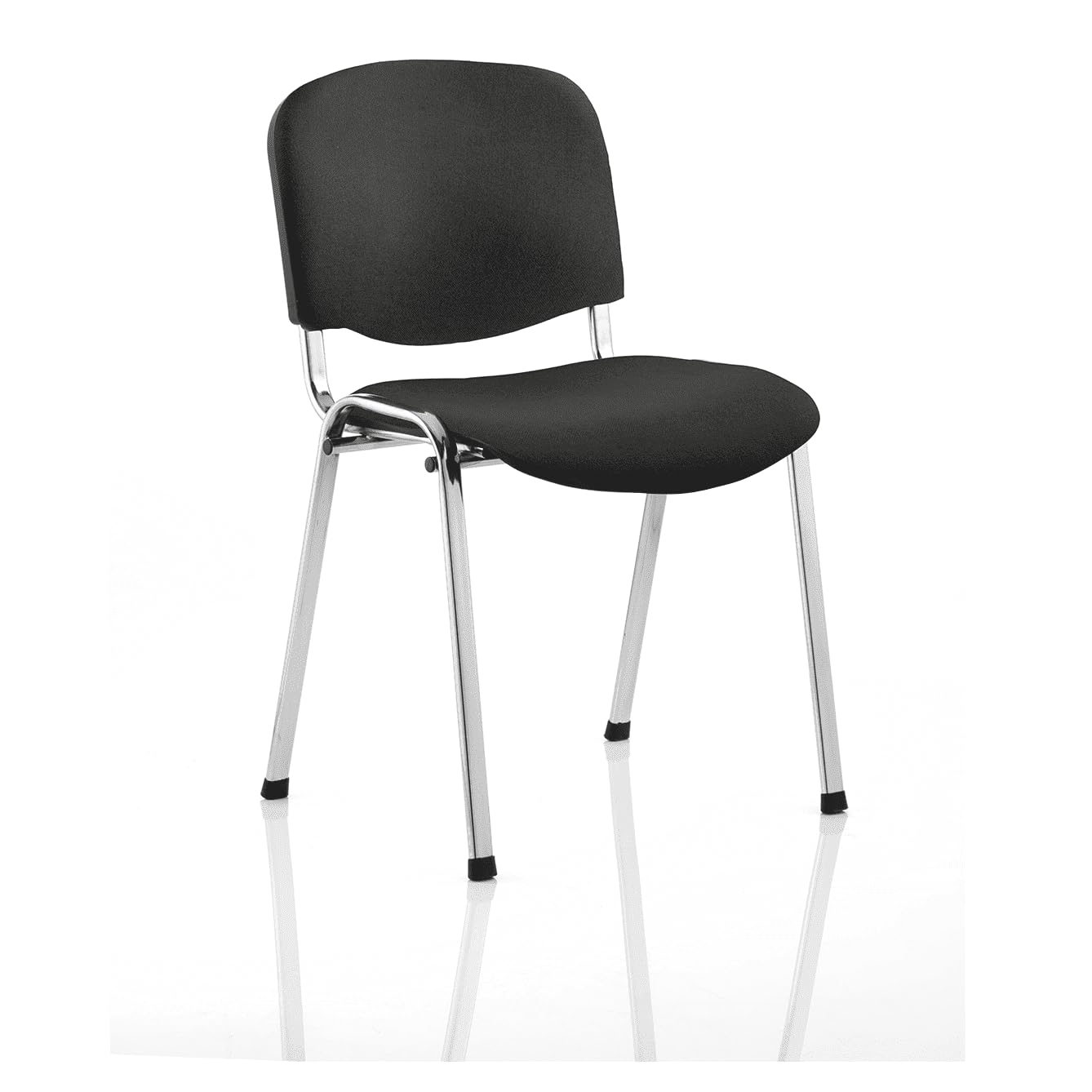 OPO ISO Stacking Chair Robust Frame Curved Backrest | Stackable up to 12 High Padded Seat Great Conference/Meeting Chair Black Fabric Black Fabric Chrome — image 1