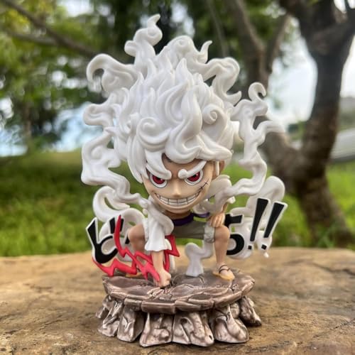 Image of Blue Aura Gear 5 Monkey D Luffy Action Figure Height- 15.5cm Collectible Multcolour PVC | Luffy Gear 5 Punch Mini...