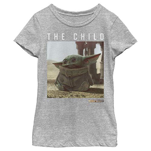 Image of STAR WARS Girl's The Mandalorian The Child Text T-Shirt