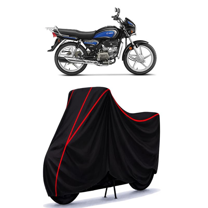 Image of Hero Splendor Pro BS6 Water Resistant Bike Cover for All Motorcycles & Rain | Heavy Duty Taffeta Fabric | UV Protection, Dustproof, Scratchproof | All Weather Two Wheeler Cover with Elastic Bottom