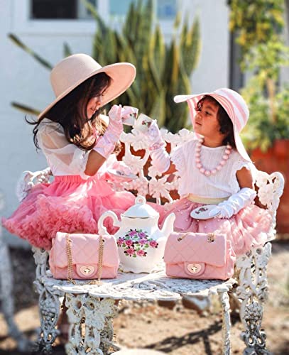 Image of CMK Trendy Kids Glitter Toddler Purse for Girls Sparkly Quilted Little Girl Purses (Lambskin pink), mini