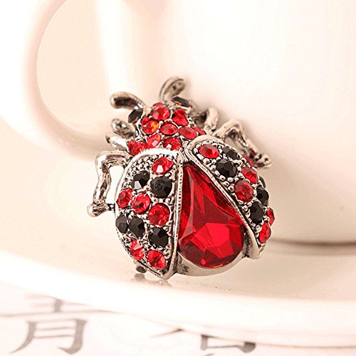 WelcomeShop Women Crystal Coccinella Brooch Pins Ladybird Wedding Ladybug Breastpin Brooches