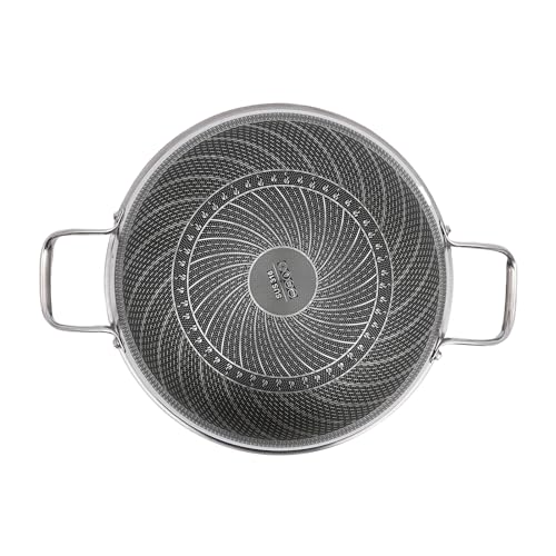 Wok de acero inoxidable 12.59 pulgadas con tapa miniatura 6