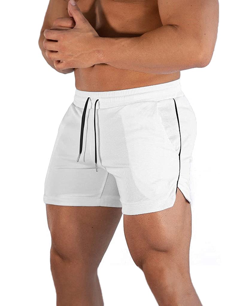 FLYFIREFLY Men's Gym Workout Shorts Running Lightweight Athletic Short Pants Bodybuilding Training
