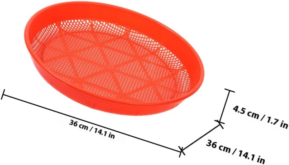 Plastic Grain Sifter Dustpan 36cm Mesh Drying Dustpan Food Drying Sieve for Farmhouse Use 4pcs Set