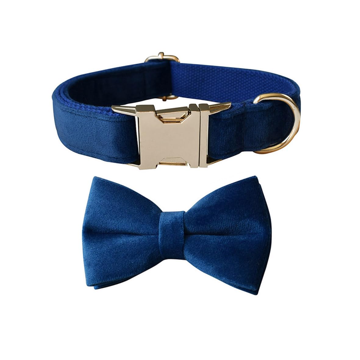 TANXIC Dog Collar with Bow Tie, Soft Velvet Bowtie Dog Collar with Metal Buckle Adjustable for Small Medium Large Boy and Girl Dogs and Cats for Daily