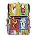 Produktbild Emoya Canvas Rucksack Weihnachten Schneemann Santa Bär Rentier Schultasche für Teenager Mädchen Jungen Bookbag College Schule Computer Tasche