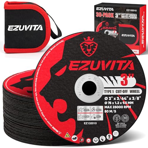 EZUVITA 30-Pack 3 Cut Off Wheels Ultra Thin Discs for Angle Grinder