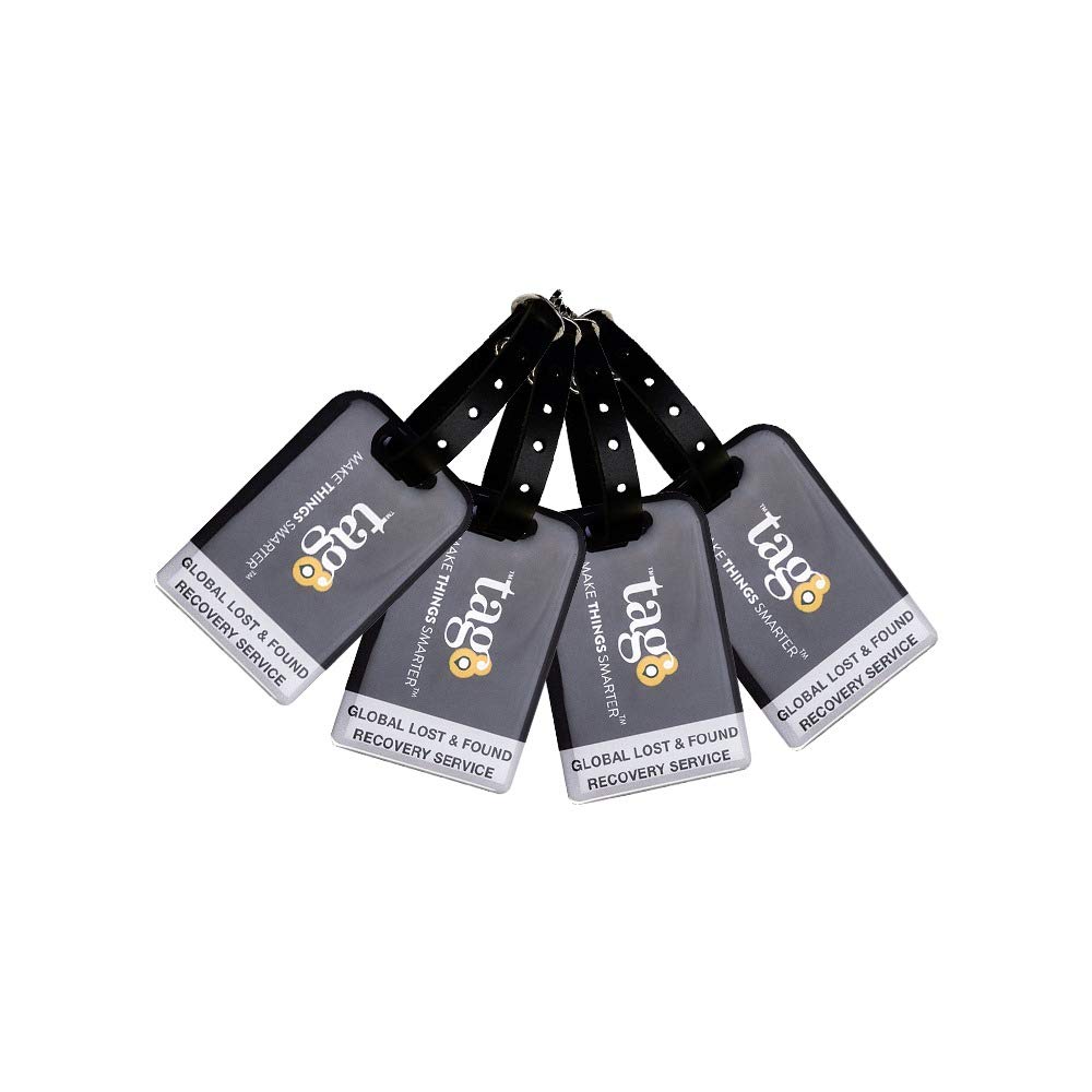 Bag Security Tag with Lost Recovery Service | Waterproof & Scratch Resistant Baggage Tag with Genuine Leather Straps | Travel Luggage Tags for Backpacks, Suitcases & Trolly Bags with Airport Tracer Code, Black (Pack Of 4)-image-46