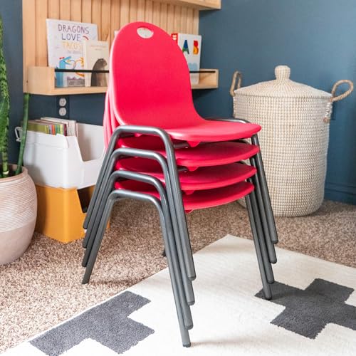 Backyard Discovery 12" Kid's Stacking Chairs-4 Pack-Red - image 8