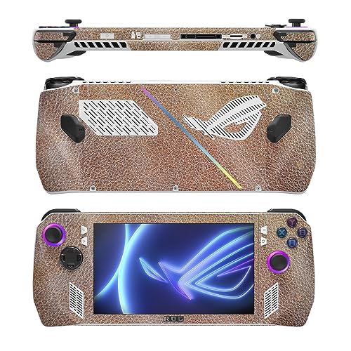 Image of MightySkins Glossy Glitter Skin Compatible with Asus ROG Ally - Brown Pleather | Protective, Durable High-Gloss Glitter Finish | Easy to Apply
