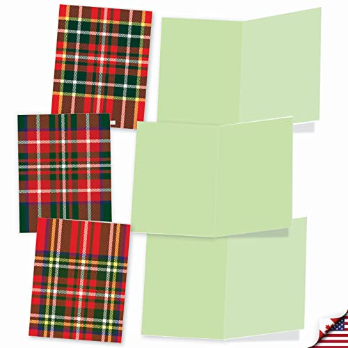 Image of The Best Card Company Pack of 10 Blank Christmas Greeting Cards with Envelopes, Humor Holiday Assortment for Men and Women - Highland Holiday M6016