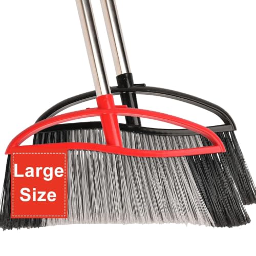 Image of 2-Pack Outdoor Broom, 15.7 inch Wide Angle Head for Garden, Yard