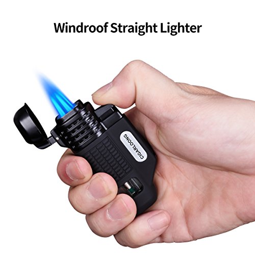 Encendedor Cigarloong con llama de 4 jets negro recargable miniatura 3