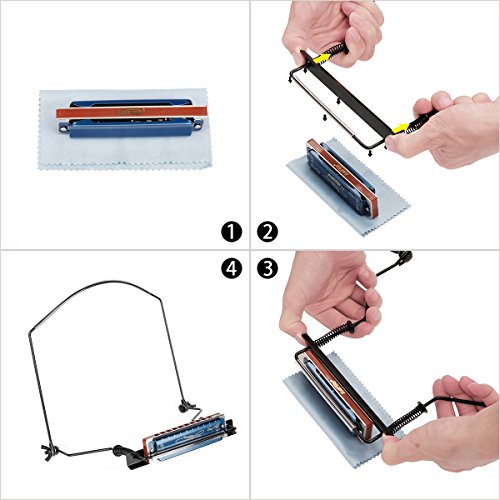 Support pour harmonica 10 trous Eison ET10H noir mains libres - 3