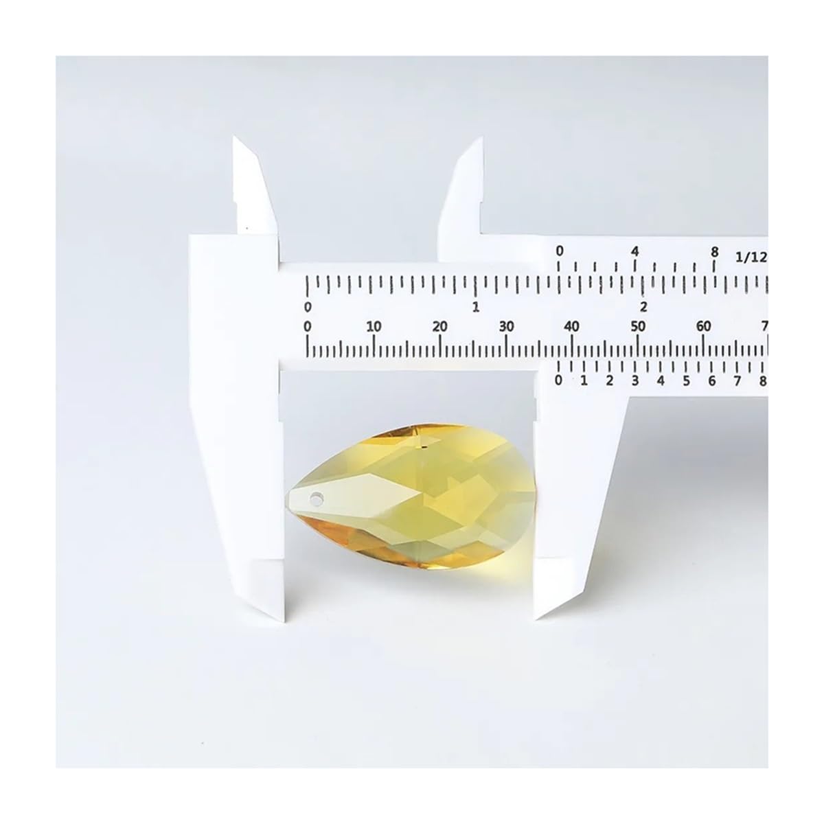 Crystal Chandelier Prism, Sun Catcher, 30Pcs Glass Teardrop K9 Crystal Beads 38mm Chandelier Pendant Parts Lamp Prisms Hanging Decoration(Yellow)