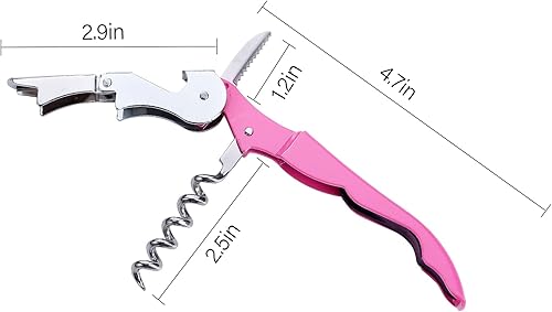 Miniatura 5 de 3 paquetes de llaves Drincarier para vino rosa, sacacorchos profesionales para camarero, sacacorchos para botellas de vino, llave de vino para