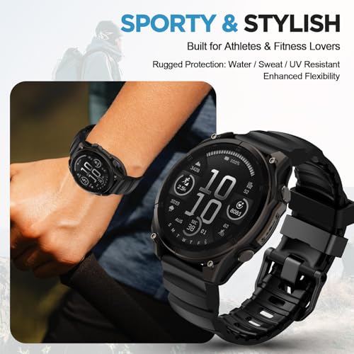 Image of Compatible with Garmin Fenix 7X Strap /Fenix 6X / Fenix 5X / Fenix 8 51mm,26mm Soft Silicone Sport Wristband Replacement Quickfit Bands for Tactix Delta,Fenix 3 /3 HR,Descent MK1 /Enduro