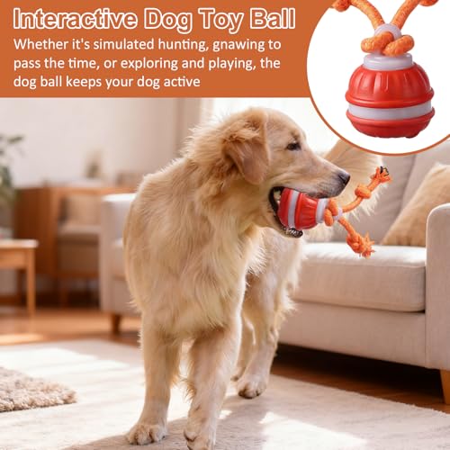 Interaktives Hundespielzeug, Interaktiver Spielball für Hunde, Hundespielzeug Unzerstörbar, Elektrisch Hundespielzeug Ball mit Fernbedienung, 3 Spielmodi, Hundespielzeug Ball für Katzen (orange1)