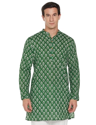 Image of Amazon Brand - Symbol Men's 100% Cotton Everyday Mid Length Casual Kurta - Regular Fit (Available in Plus Sizes)