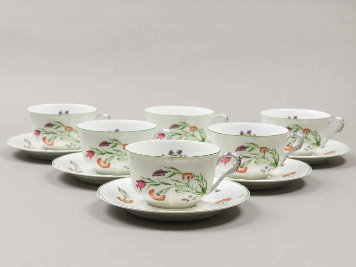 ロイヤルリモージュ PETIT JARDIN NOF7 Royal Limoges French PETIT JARDIN Cup & Saucer, 6