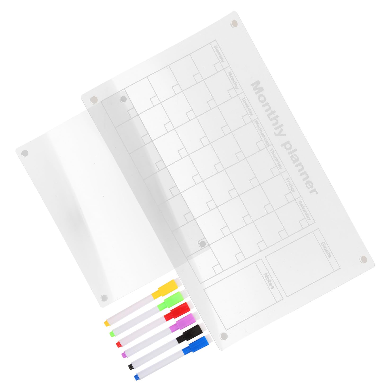 STOBOK Kühlschrankplaner aus Acryl Abwischbarer Magnetkalender Nachrichtenboard Terminplanungstafel Whiteboard für Kühlschrank Wiederverwendbare Liste