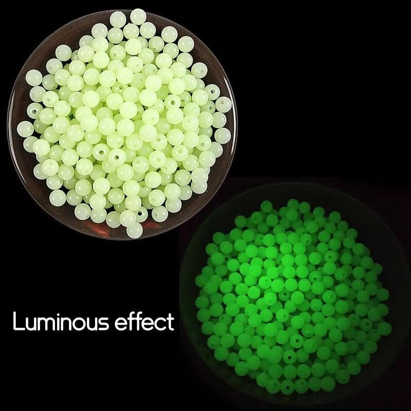 200 cuentas luminosas para pesca de 8mm miniatura 3
