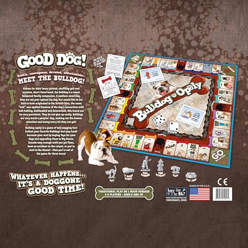 Bulldog-Opoly juego de mesa de propiedad temática miniatura 5