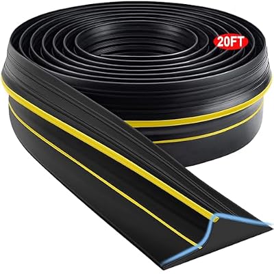 Universal Garage Door Threshold Seal Strip, Bottom Weather Stripping Replacement Rubber Waterproof 20 FT Length