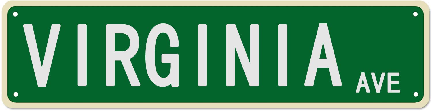 Virginia Ave Retro Tin Signs Aluminum Metal Plaque Porch Decor Home Kitchen Bathroom Club Wall Yard Coffee Funny Decor 4x16 Inch
