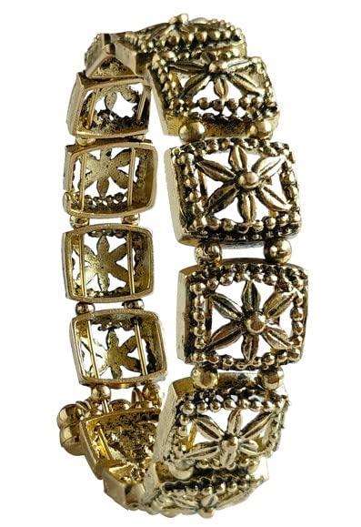 RedChimes Traditional Oxidised Antique Adjustable Golden Bracelet Kada for Women and Girls (Style-2) (B0B129M436) Amazon Price History, Amazon Price Tracker