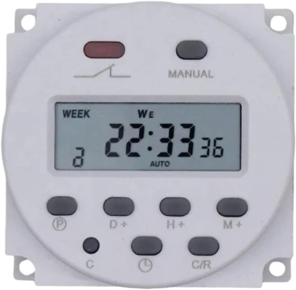 CN101A 16A 110/220/24/12V Power Programmable Timer Control Range 1min-168h Without Shell and Wires(5VDC)