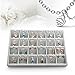 Oirlv Velvet Jewelry Tray 24 Grid liner Pendant Earrings Organizer Storage Trays Showcase Display Jewelry Holder